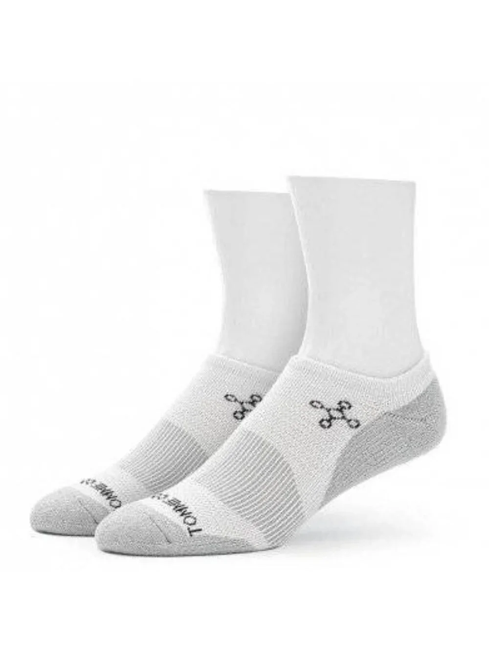 Tommy Copper Compression Socks Womens White No Show Large Stretch Cushioned Zinc